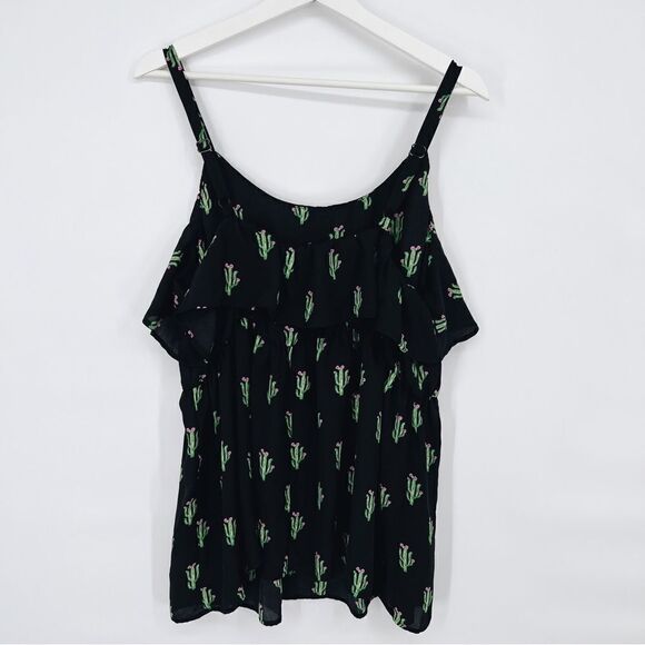 Torrid Cactus Chiffon Ruffle Sleeveless Top‎ - Picture 3 of 7